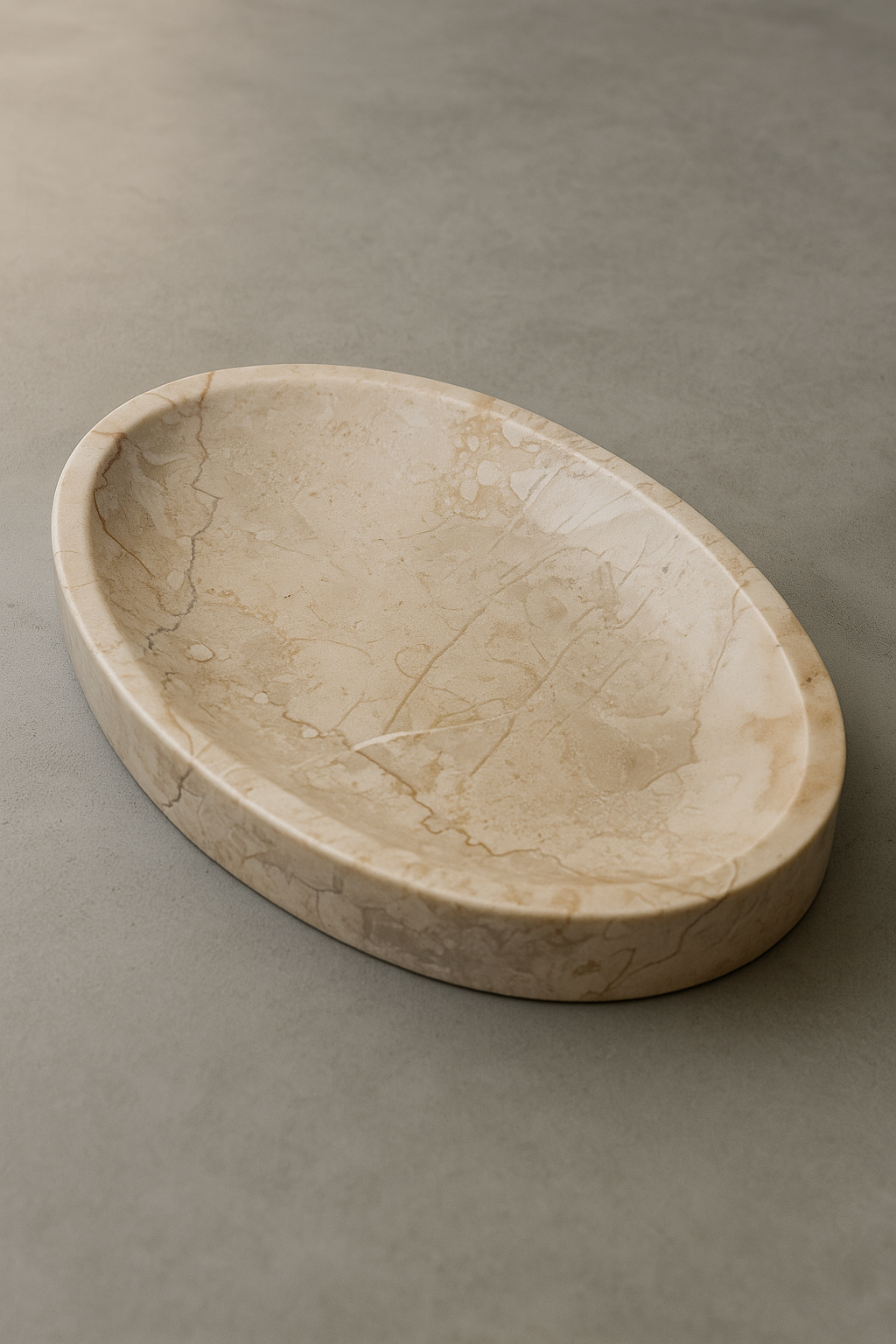 Beige Oval Marble Tray