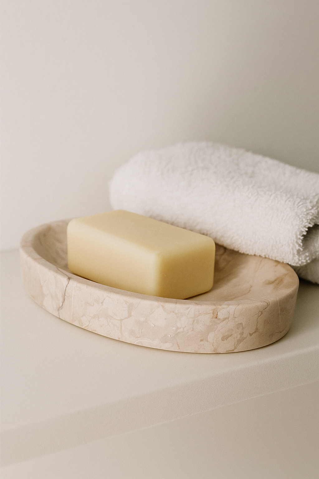 Beige Oval Marble Tray