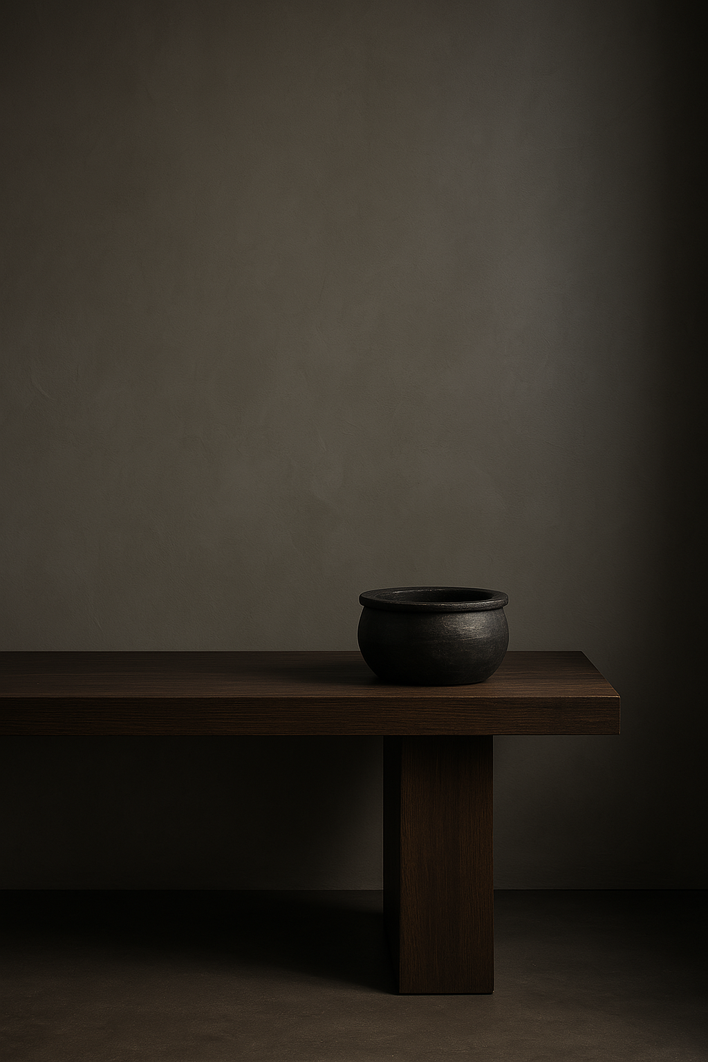 Black Rustic Unglazed Terracotta Pot