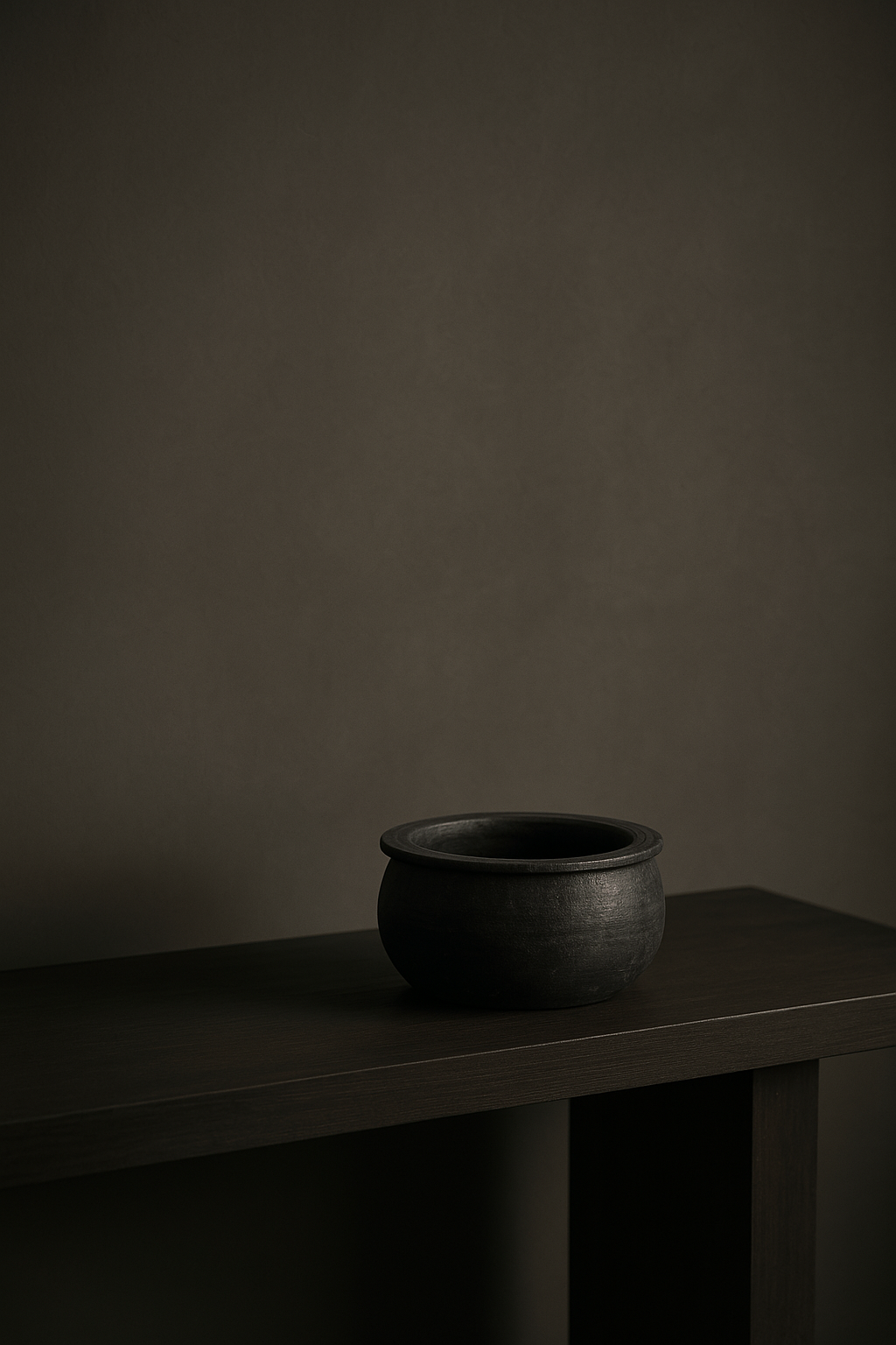 Black Rustic Unglazed Terracotta Pot