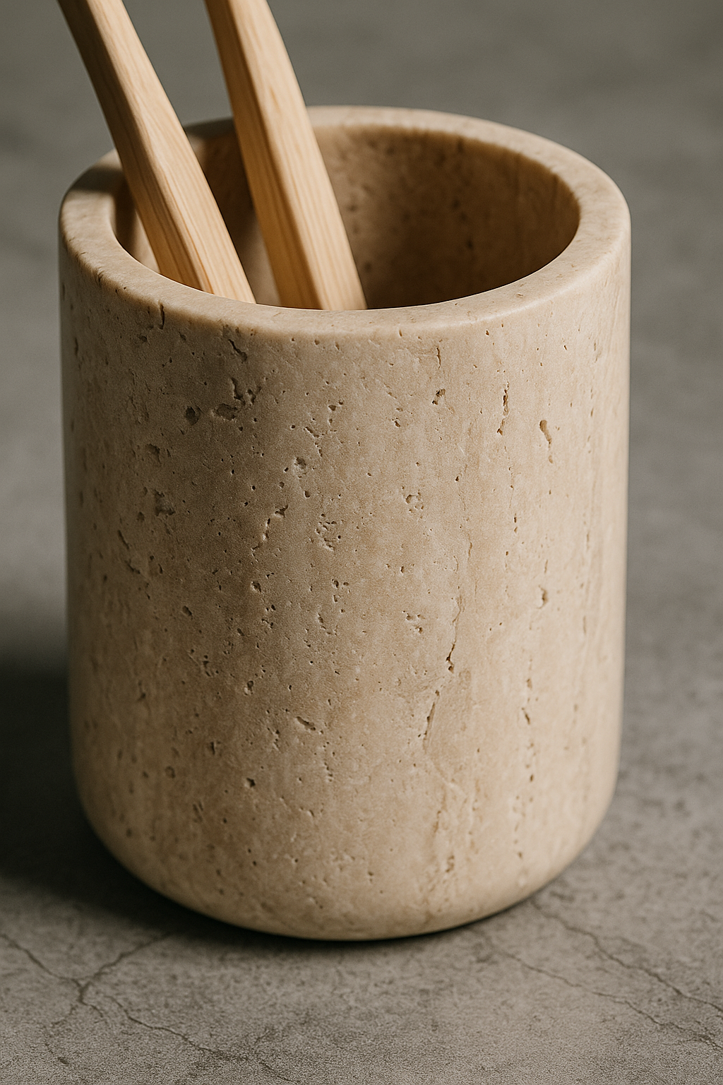 Travertine Toothbrush Holder
