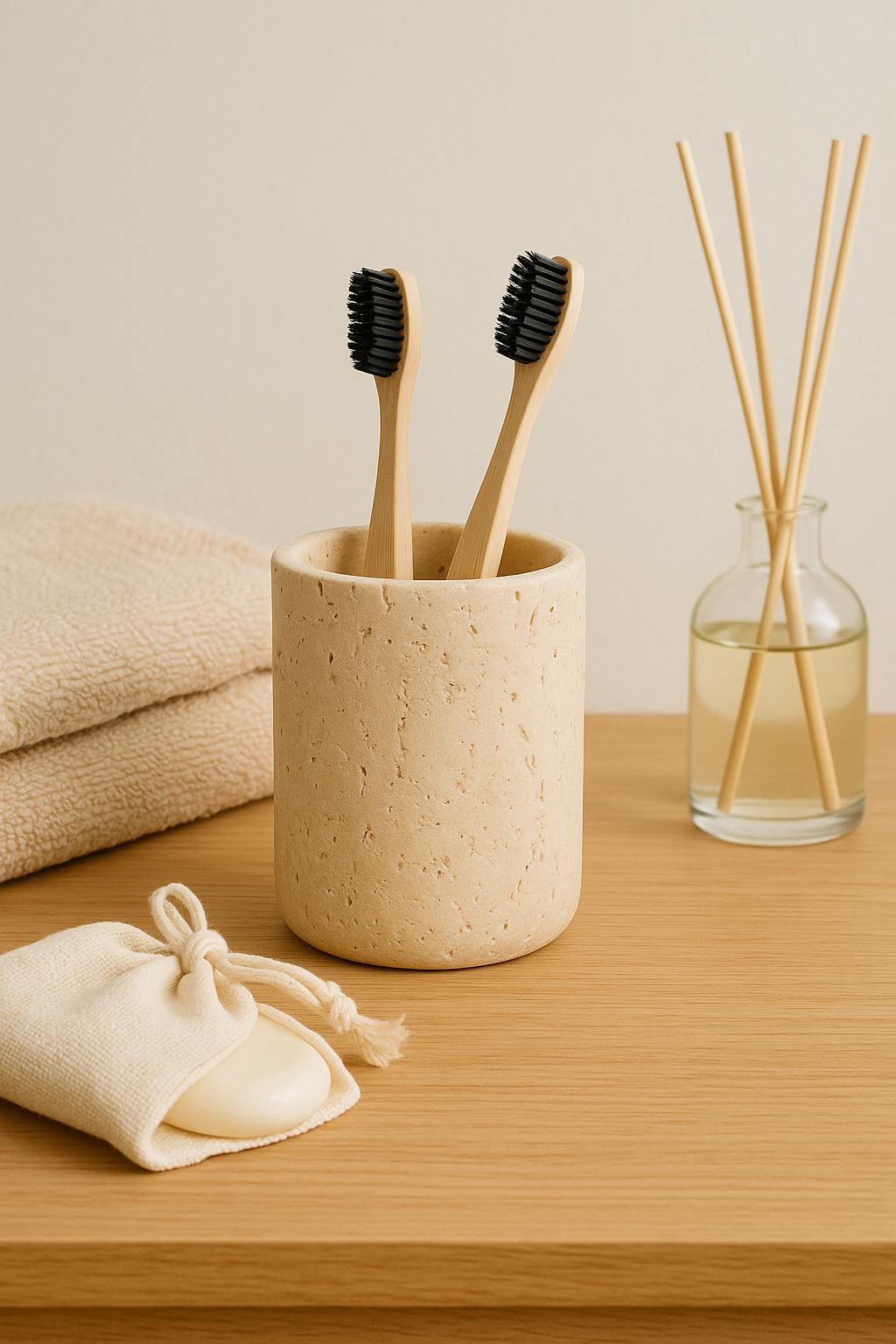 Travertine Toothbrush Holder