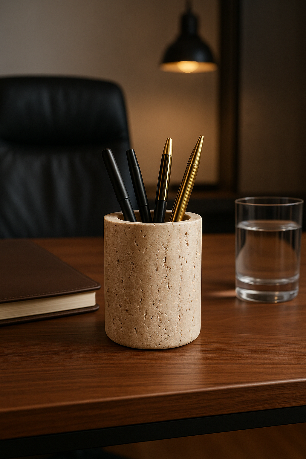 ObjectsAndHeritage Travertine Toothbrush Holder - Thumbnail 3
