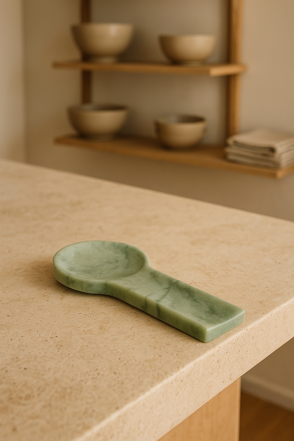 Green Marble Spoon Rest