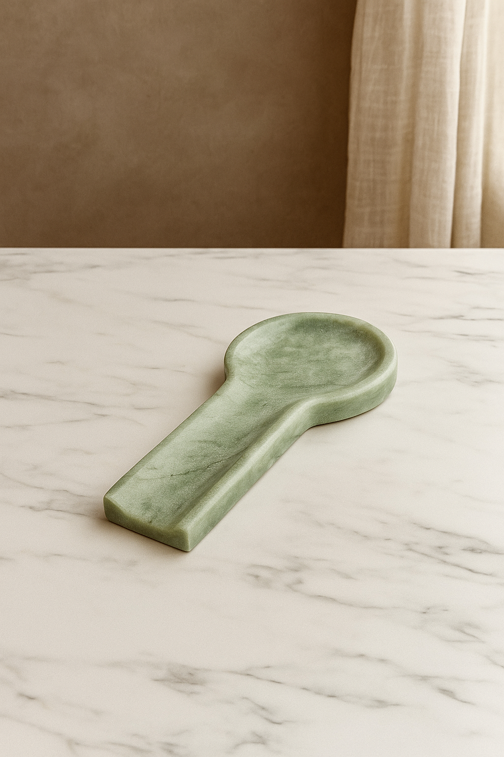 Green Marble Spoon Rest