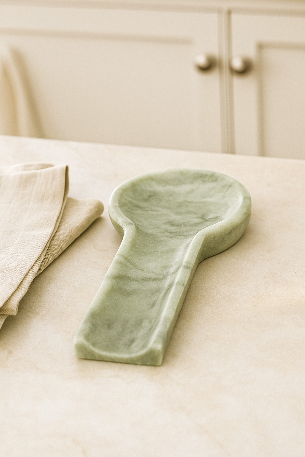 Green Marble Spoon Rest