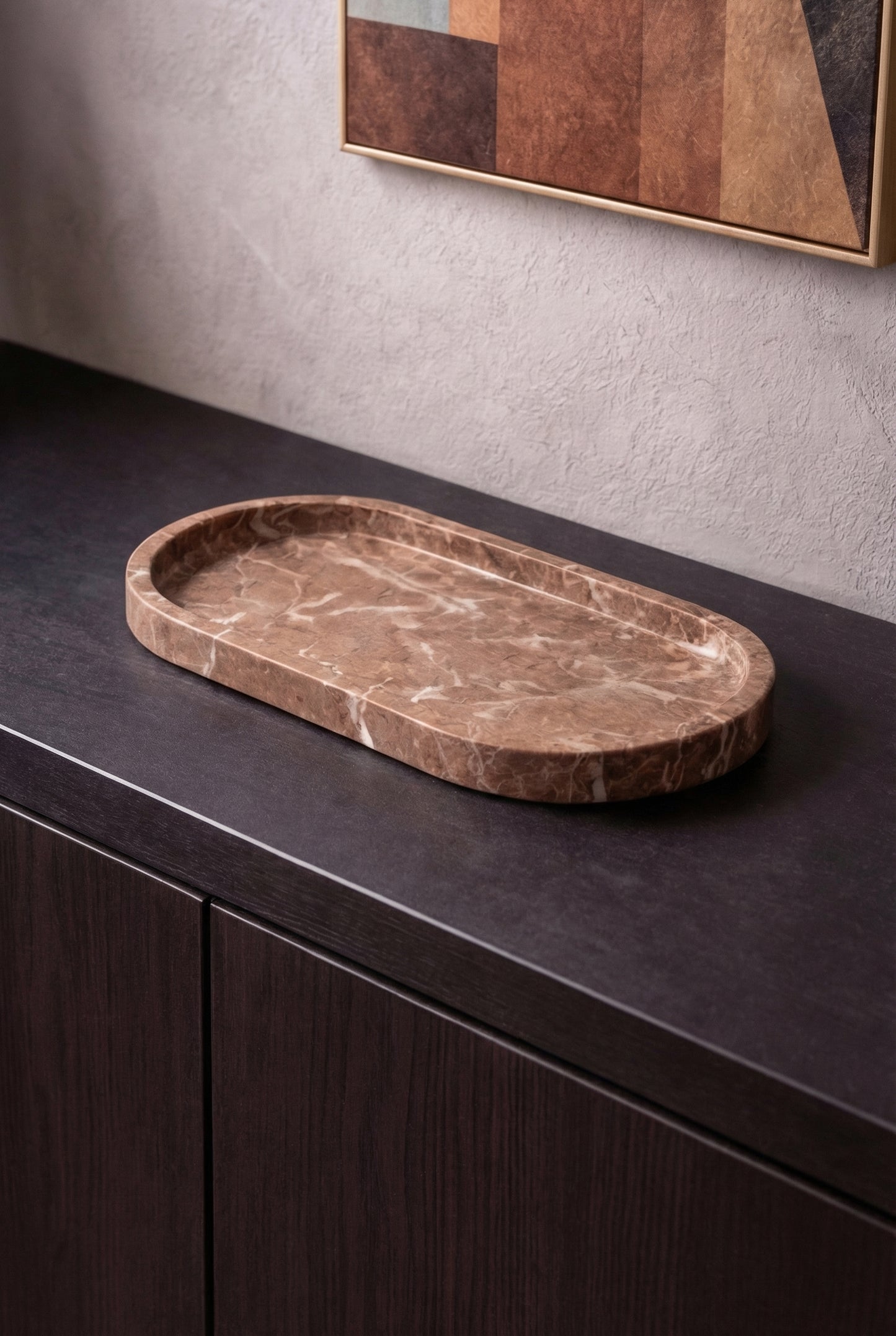 Red Marble Decorative Tray