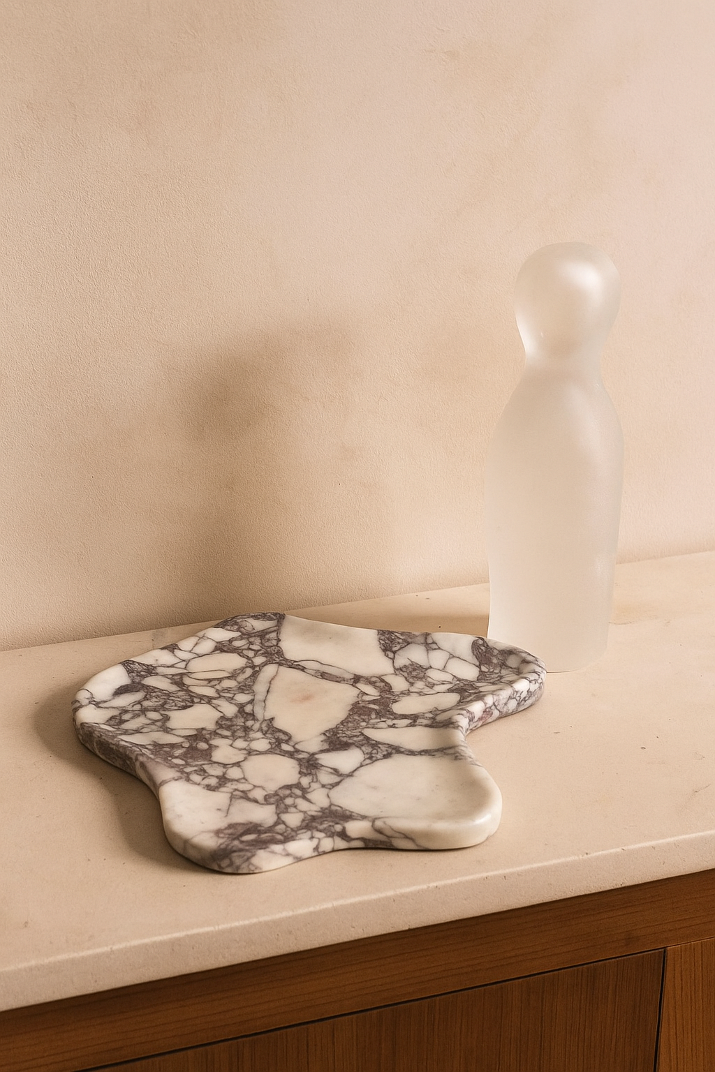 Asymmetric Marble Decorative Catchall