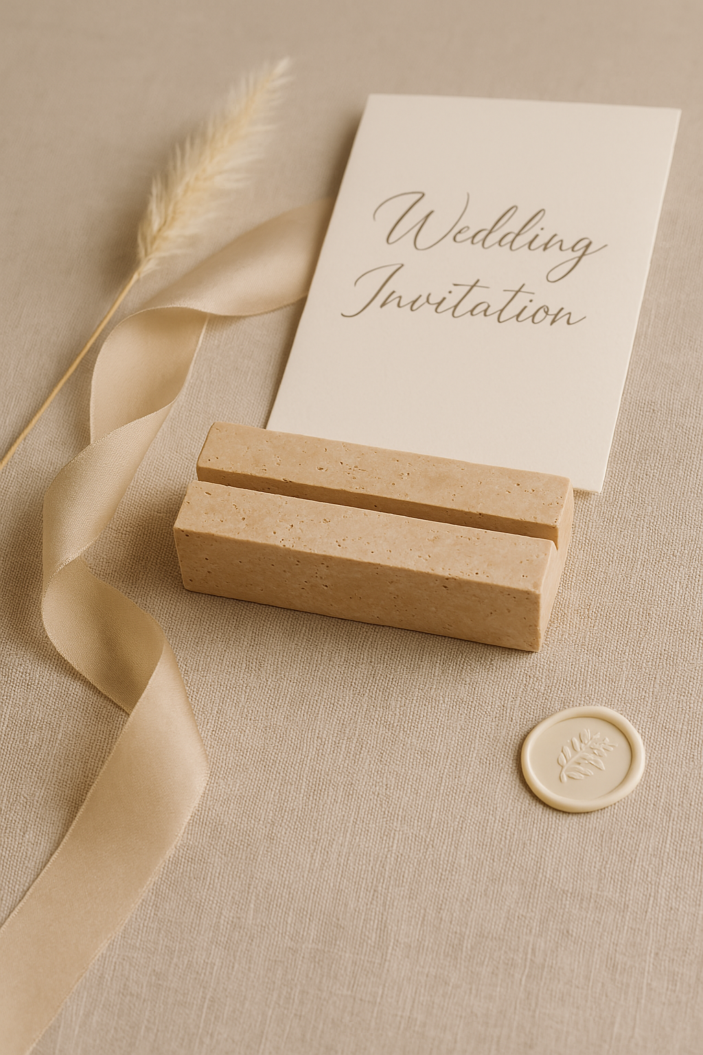 Travertine Card Holder Set of 4