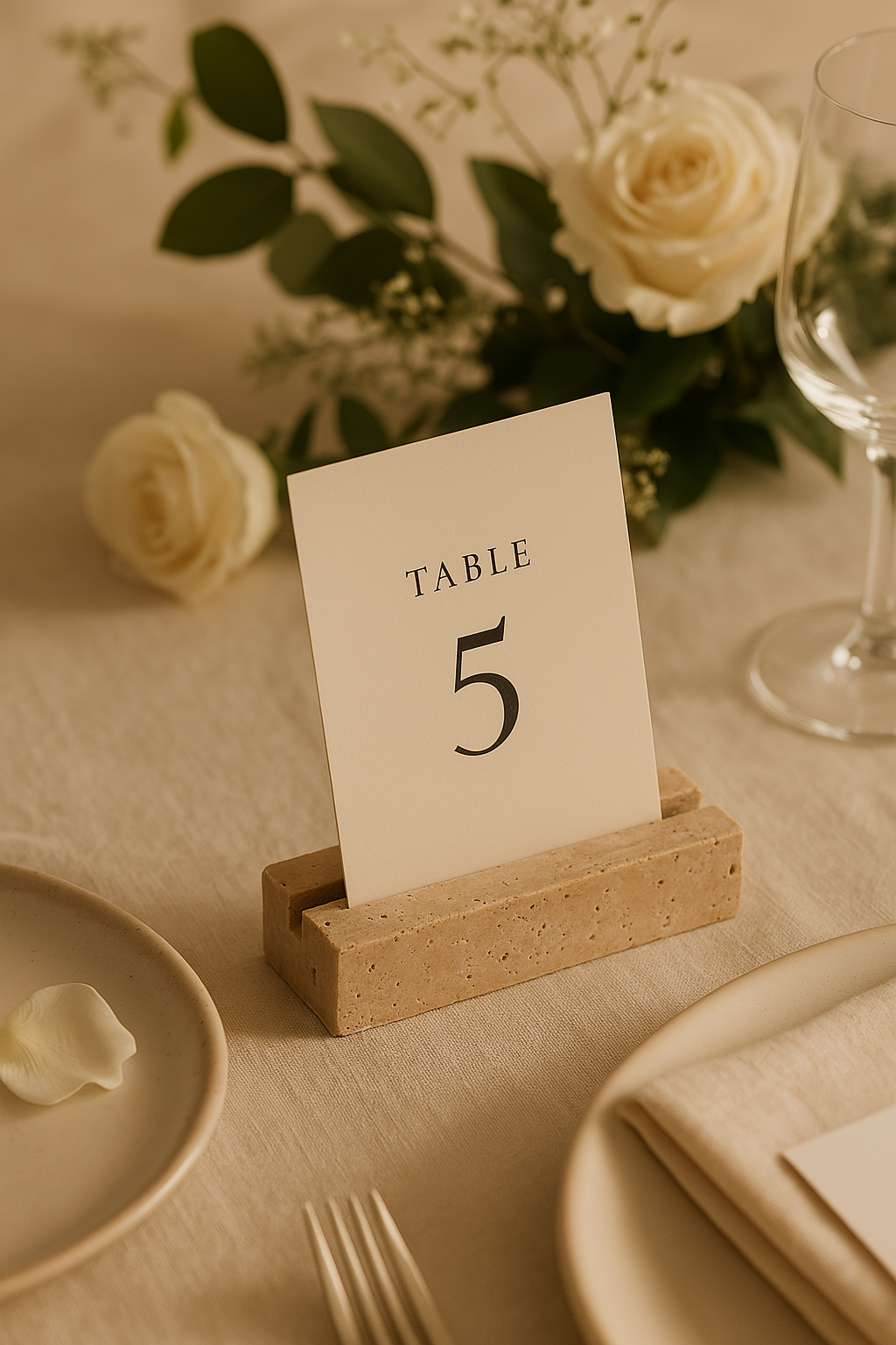 Travertine Card Holder Set of 4
