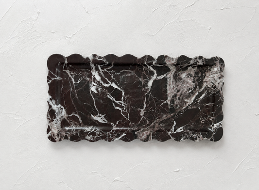 Rosso Levanto Marble Scalloped Tray