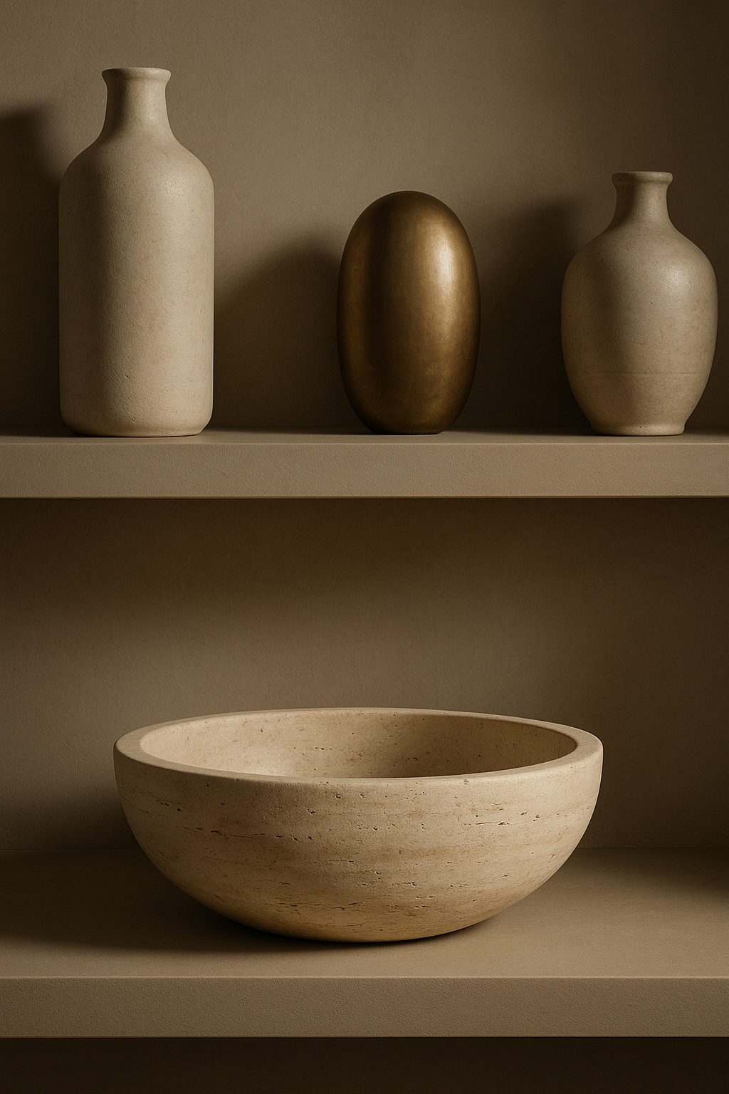 Beige Travertine Bowl