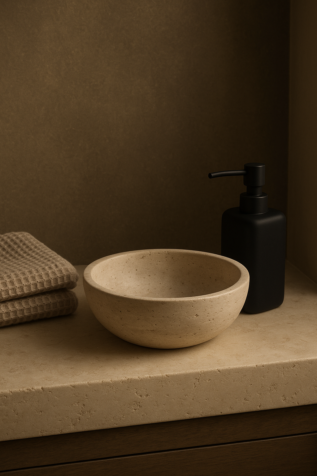 Beige Travertine Bowl
