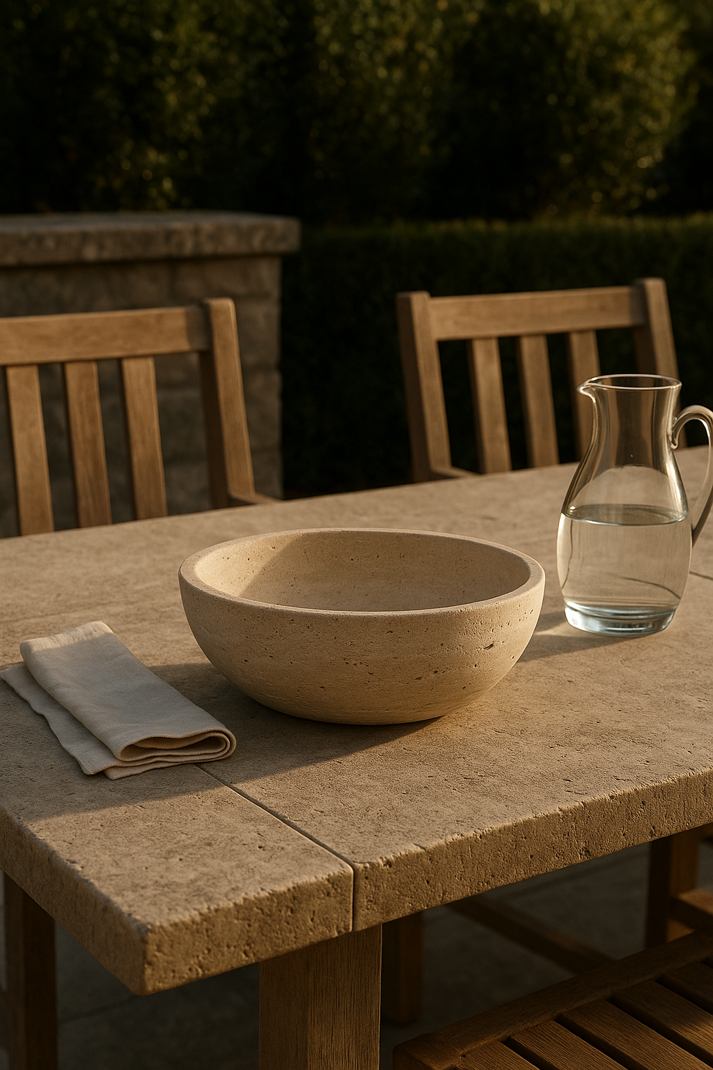 Beige Travertine Bowl
