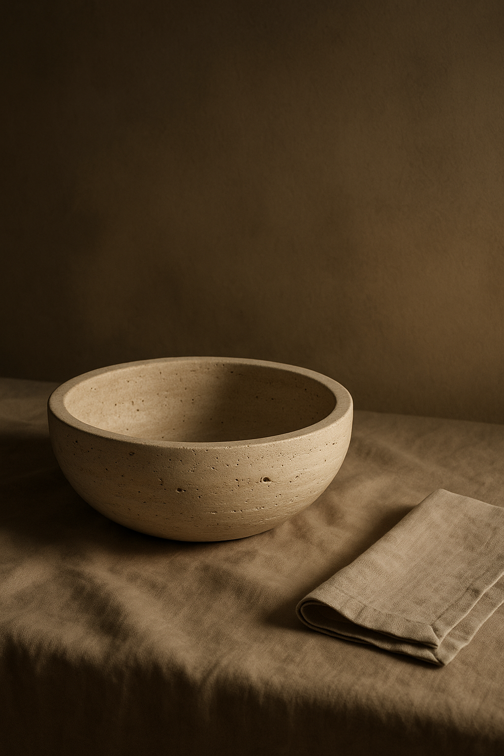 Beige Travertine Bowl