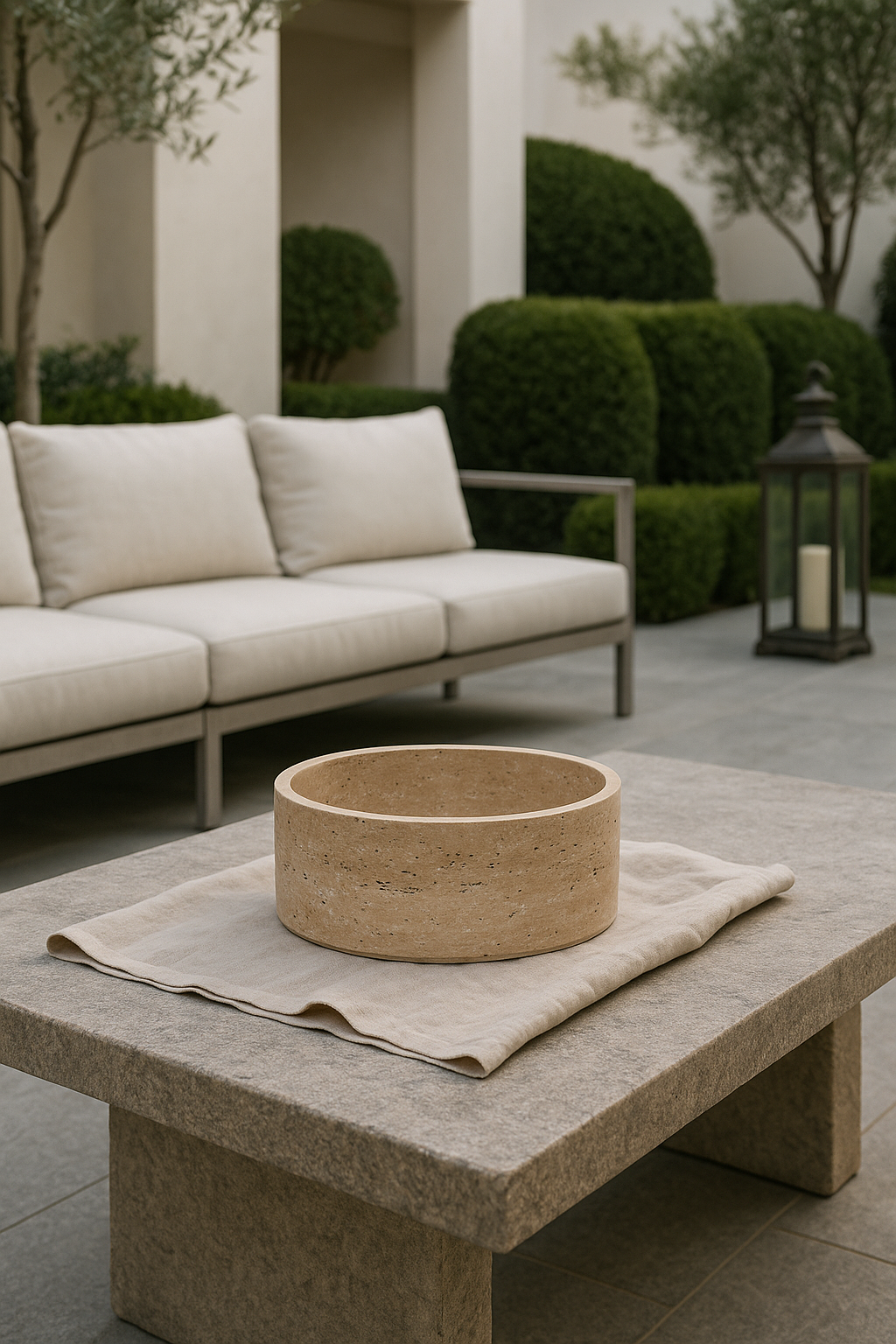Travertine Fruit Bowl