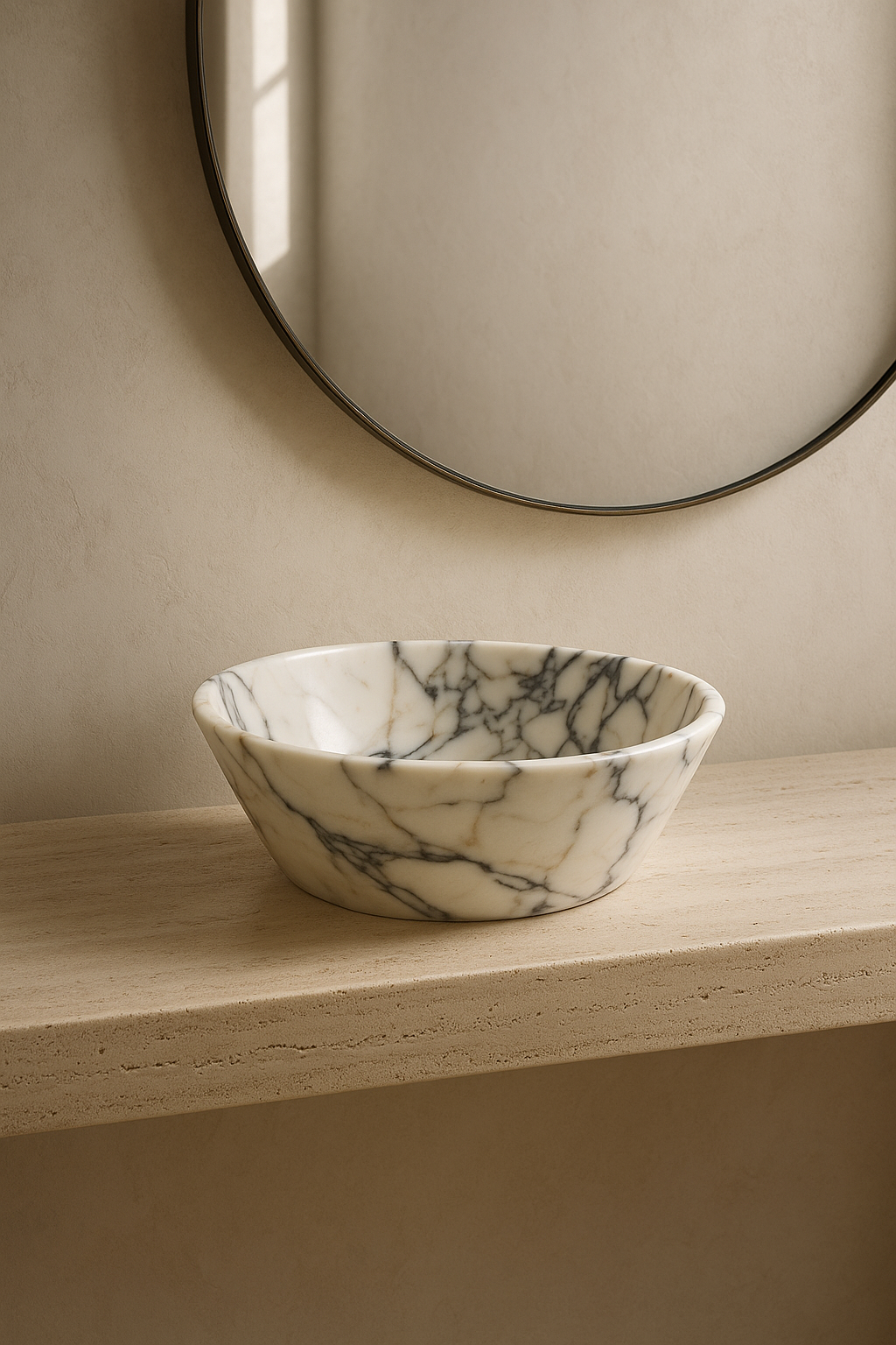 Beige Marble Decorative Bowl