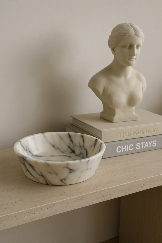 Beige Marble Decorative Bowl