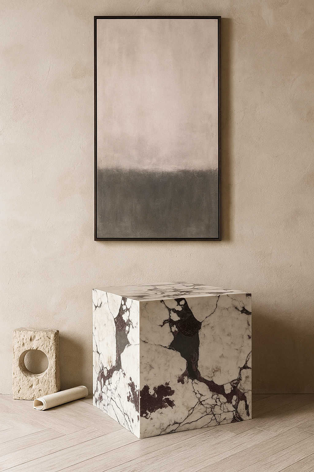 Honed Calacatta Viola Marble Plinth