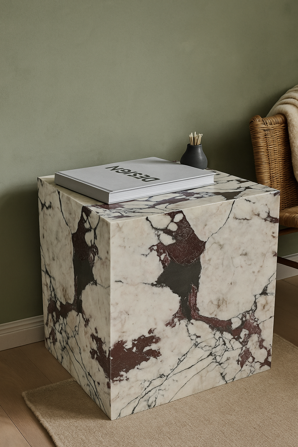 Honed Calacatta Viola Marble Plinth