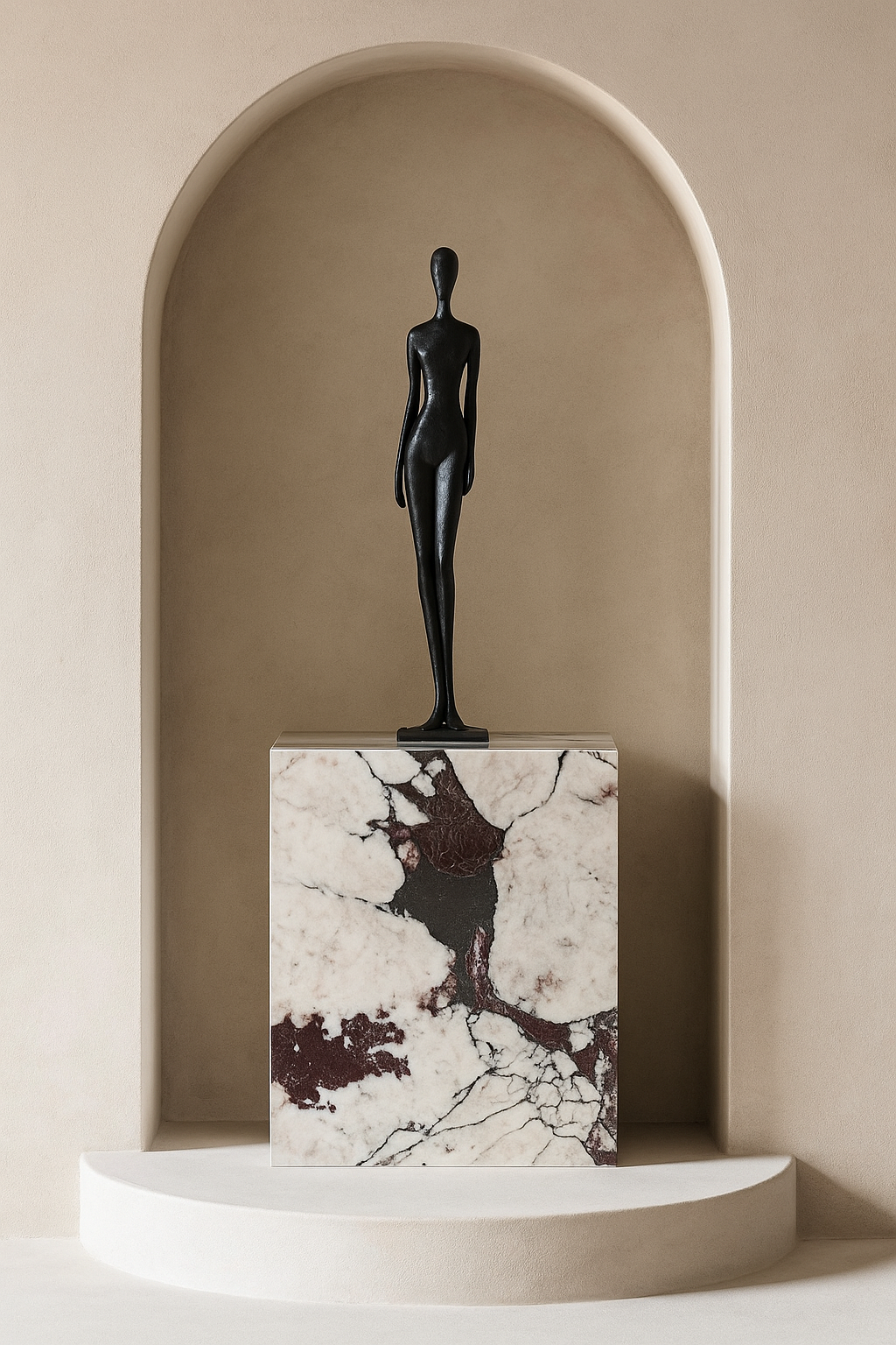 Honed Calacatta Viola Marble Plinth