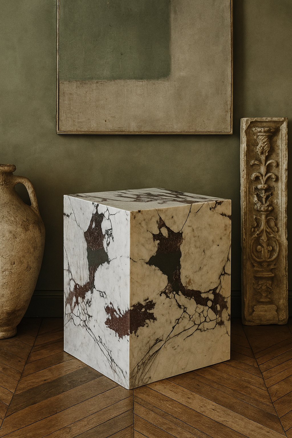Honed Calacatta Viola Marble Plinth