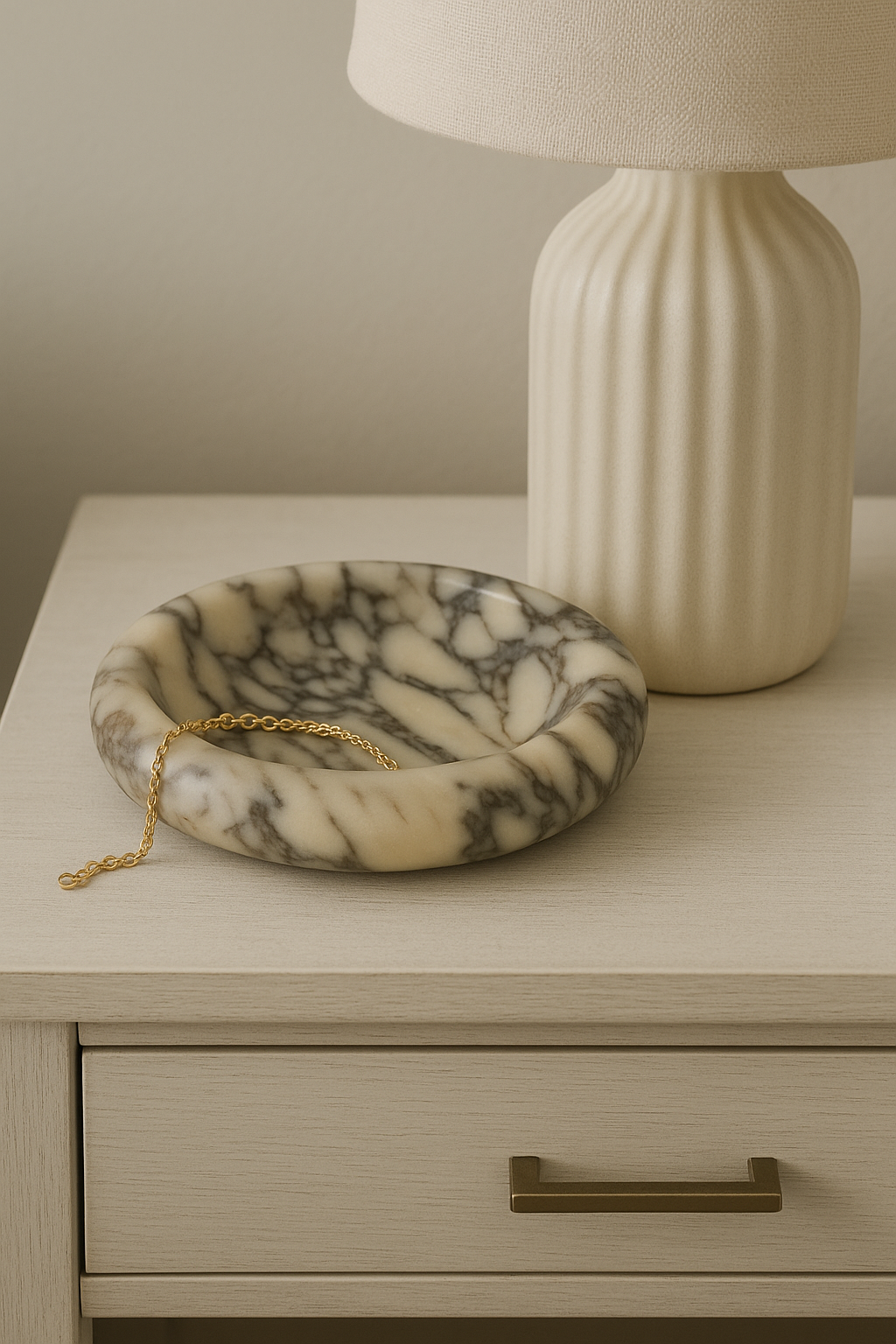 Polished Calacatta Viola Marble Decorative Bowl