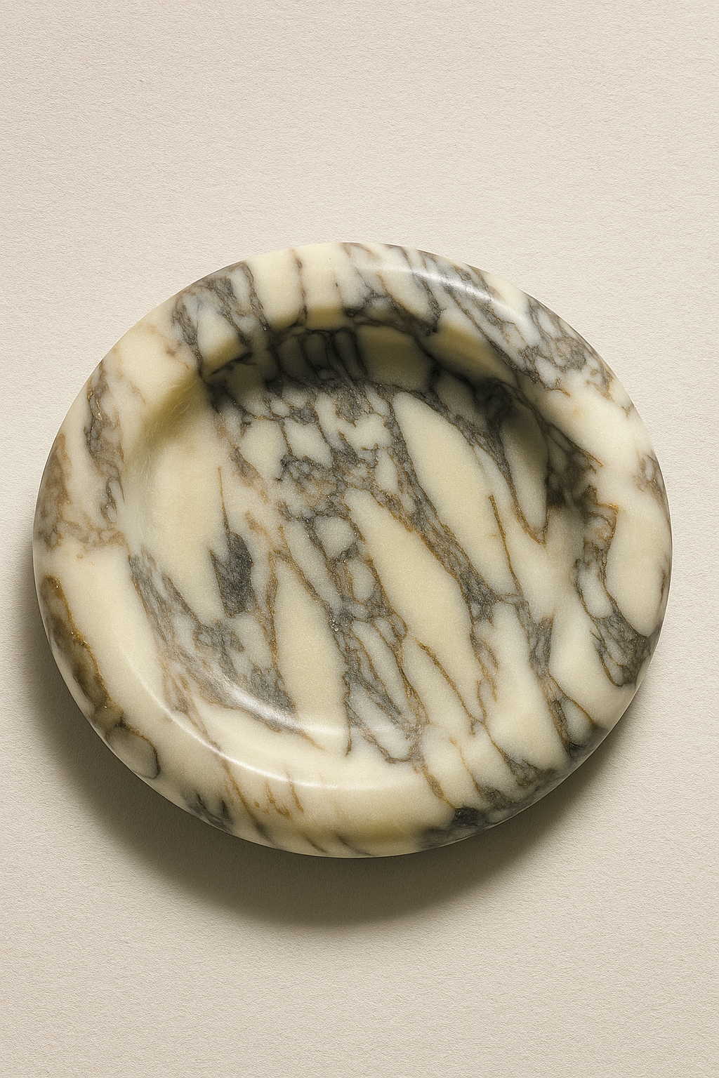 Polished Calacatta Viola Marble Decorative Bowl