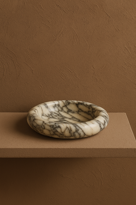 Polished Calacatta Viola Marble Decorative Bowl
