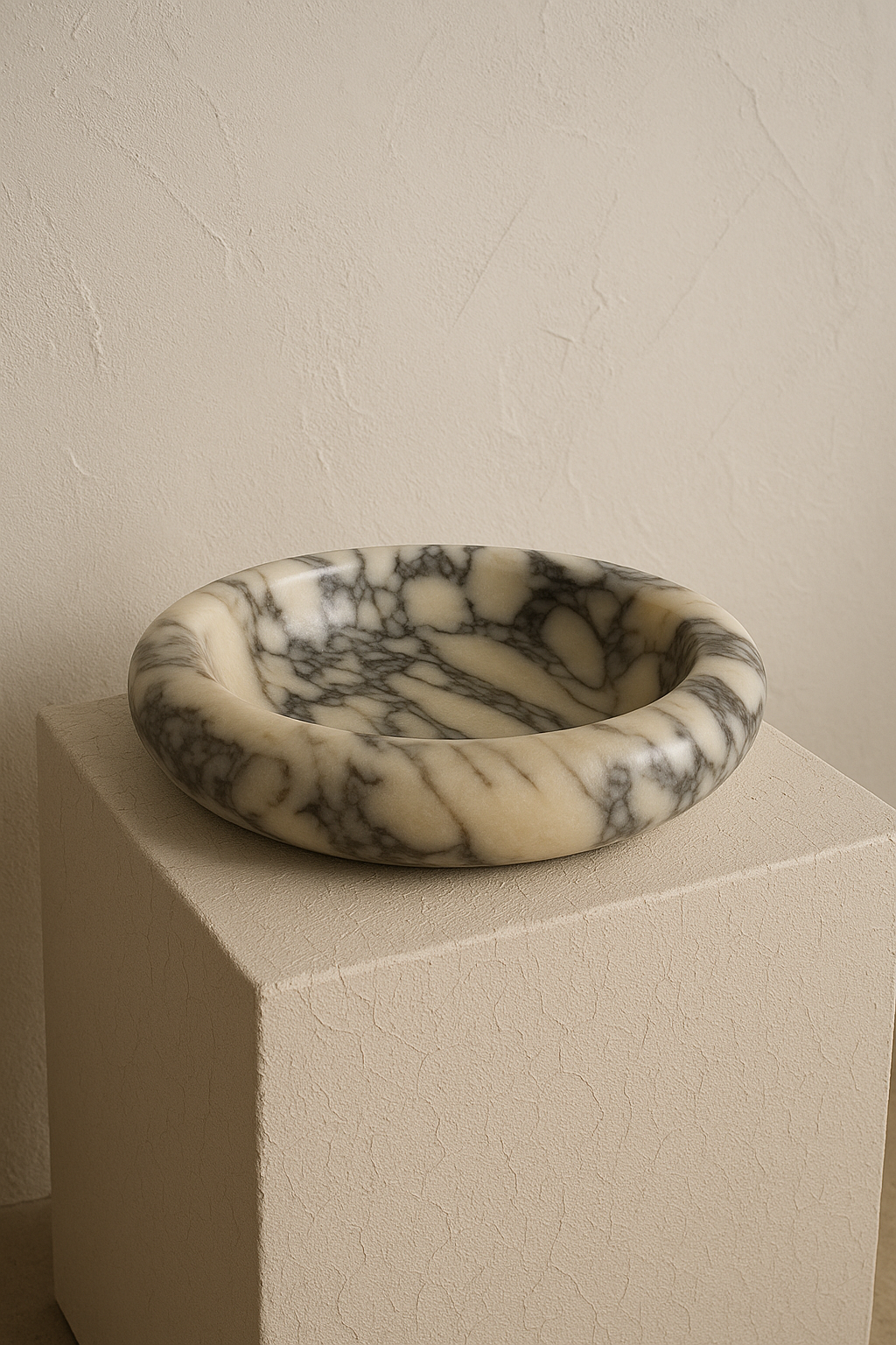 Polished Calacatta Viola Marble Decorative Bowl