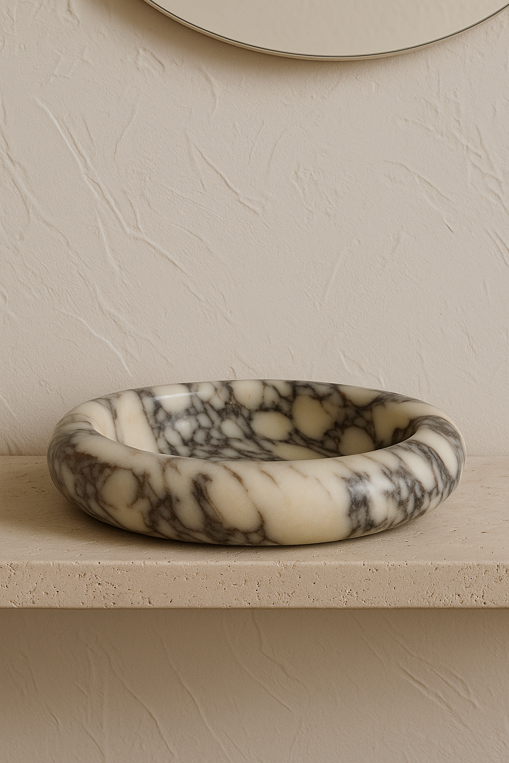 Polished Calacatta Viola Marble Decorative Bowl