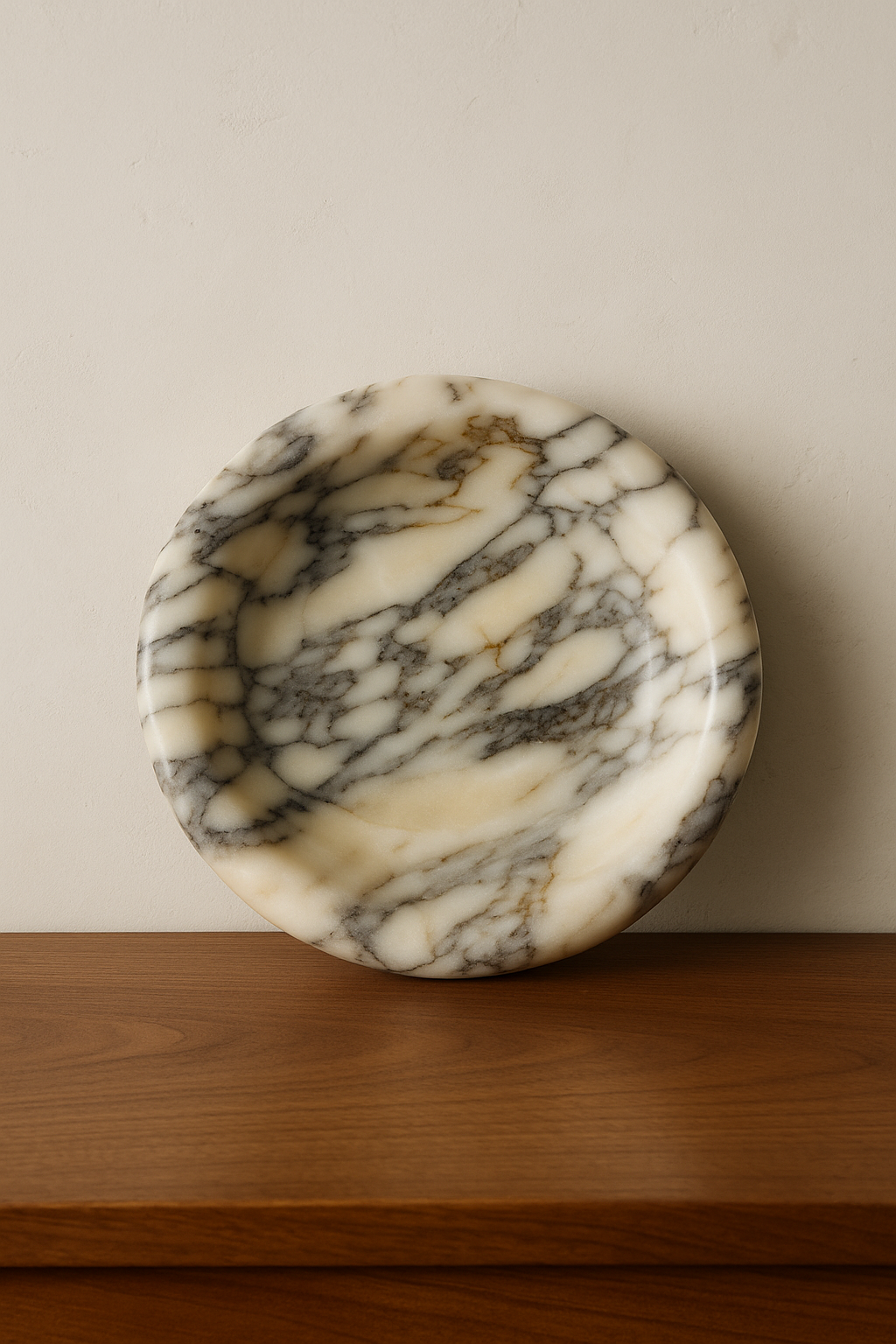 Polished Calacatta Viola Marble Decorative Bowl