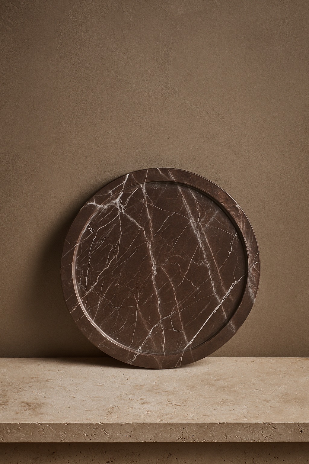 Rosso Levanto Round Marble Tray