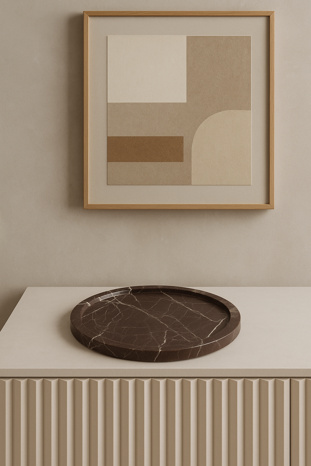 Rosso Levanto Round Marble Tray